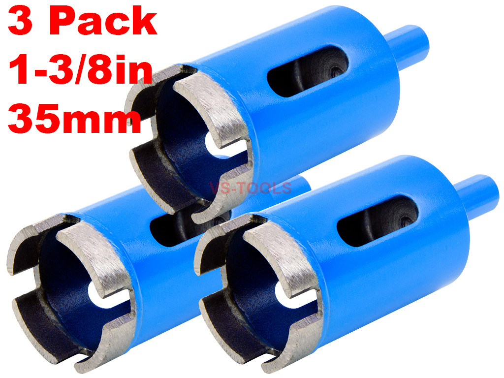 3pack 35mm Diamond Drill Hole Saw Cutter Stone Ceramic Tile